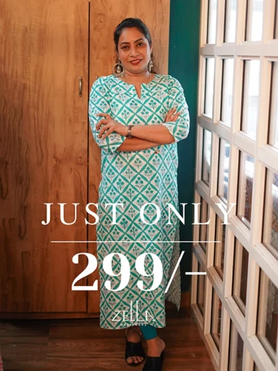 Cotton Kurthis  green & white 2