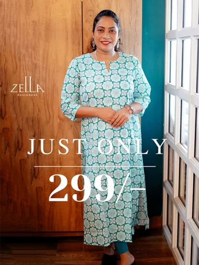 Cotton Kurthis White & Green