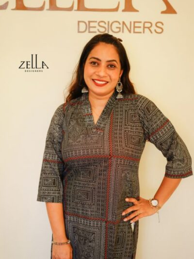 Black & Grey Cotton Kurthi