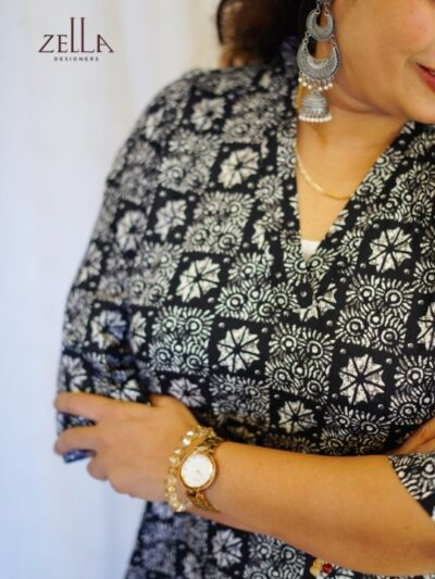 Black Cotton Long Kurthi