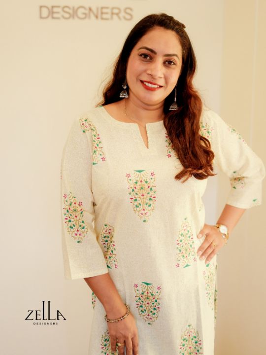 Off White Cotton Kurthi