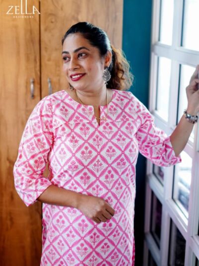 Lavender Cotton Kurthi