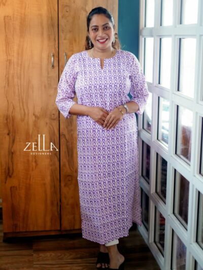Lavender Magenta Cotton Kurthi