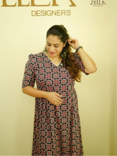 Black Printed Cotton Top