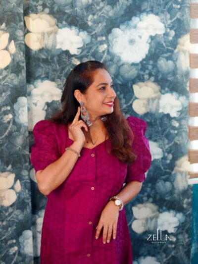 Maroon Hakoba Kurthi