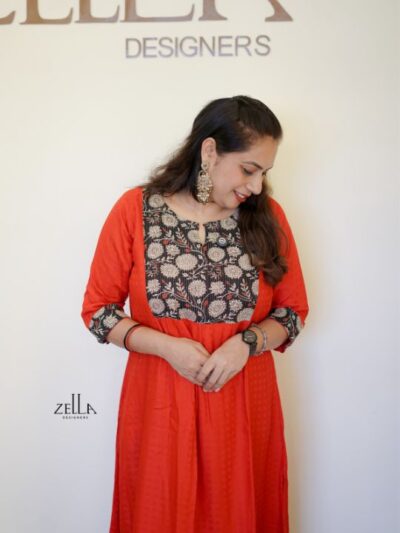 Red Worked Kurthi