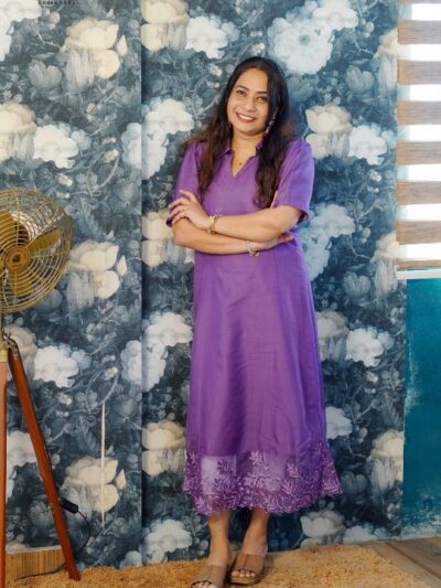 Purple Organza Kurthi